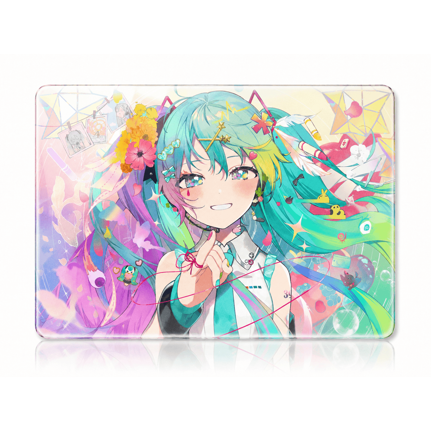 Cyberpunk Anime Idol Tempered Glass Mousepad